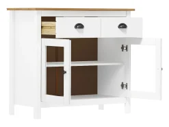Aparador Hill Blanco 90x40x80 cm Madera Maciza de Pino