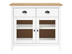 Aparador Hill Blanco 90x40x80 cm Madera Maciza de Pino