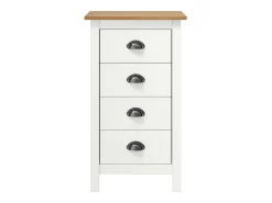 Aparador Hill Blanco 46x35x80 cm Madera Maciza de Pino