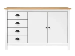 Aparador Hill madera maciza de pino blanco 130x40x80 cm ES81233
