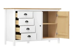Aparador Hill madera maciza de pino blanco 130x40x80 cm ES81233