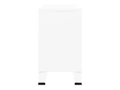 Aparador industrial de metal y vidrio blanco 105x35x62 cm ES85427