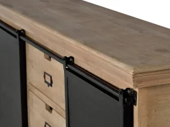Aparador industrial madera de mango y detalles metal