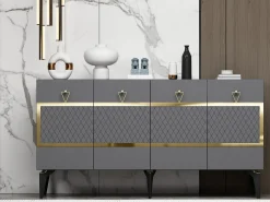 Aparador Ipek Antracita dorado150x40x79 cm