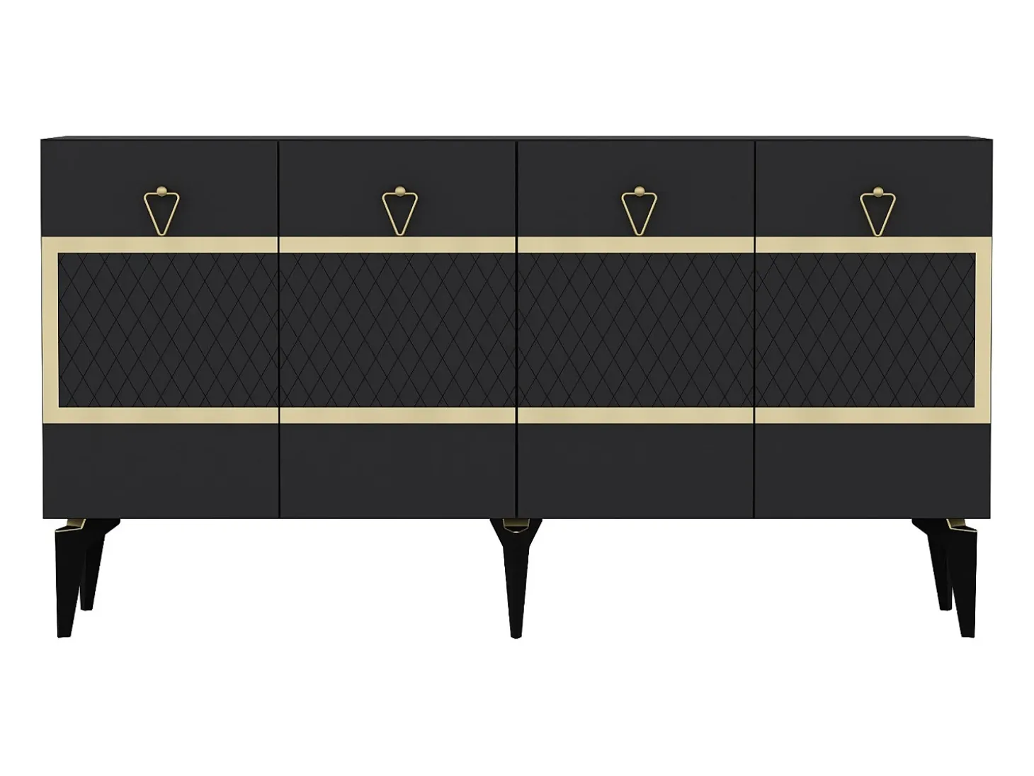 Aparador Ipek Antracita dorado150x40x79 cm