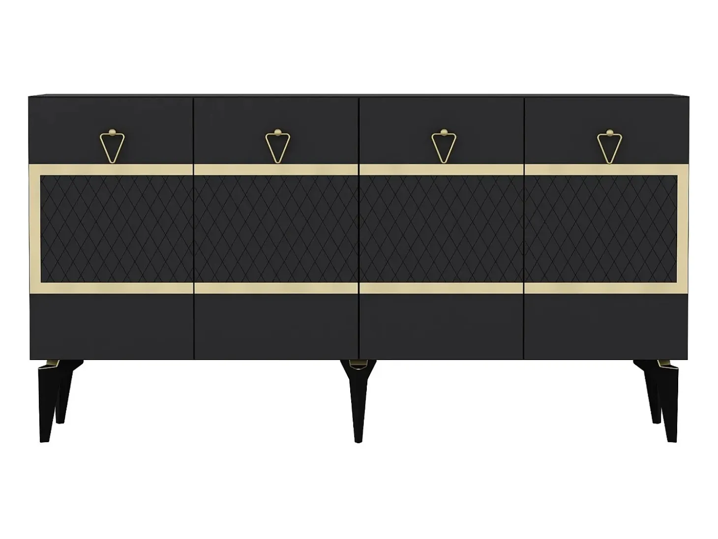 Aparador Ipek Antracita dorado150x40x79 cm