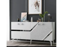Aparador Iris Blanco Plata 150x79x40 cm