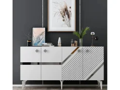 Aparador Iris Blanco Plata 150x79x40 cm