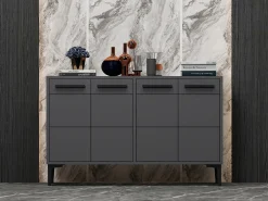 Aparador Kailua 1948, Antracita, 75x120x30cm, Aglomerado laminado