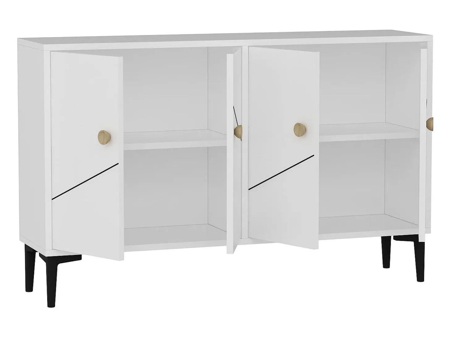 Aparador Kailua 1958, Blanco, 75x120x30cm, Aglomerado laminado