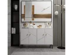 Aparador Kailua 1958, Blanco, 75x120x30cm, Aglomerado laminado