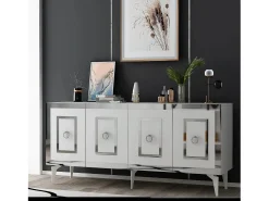 Aparador Karya Blanco Plata 150x79x40 cm