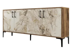 Aparador Kiev blanco color nogal 180x35x78 cm