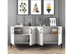 Aparador Kiev blanco 180x35x78 cm