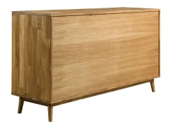 Aparador Kundy madera maciza de roble 2 puertas 4 cajones 160 cm