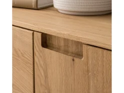 Aparador Kundy madera maciza de roble 2 puertas 4 cajones 160 cm