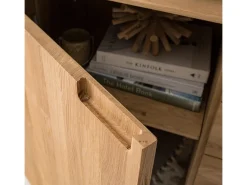 Aparador Kundy madera maciza de roble 2 puertas 4 cajones 160 cm