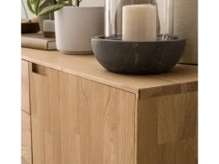 Aparador Kundy madera maciza de roble 2 puertas 4 cajones 160 cm