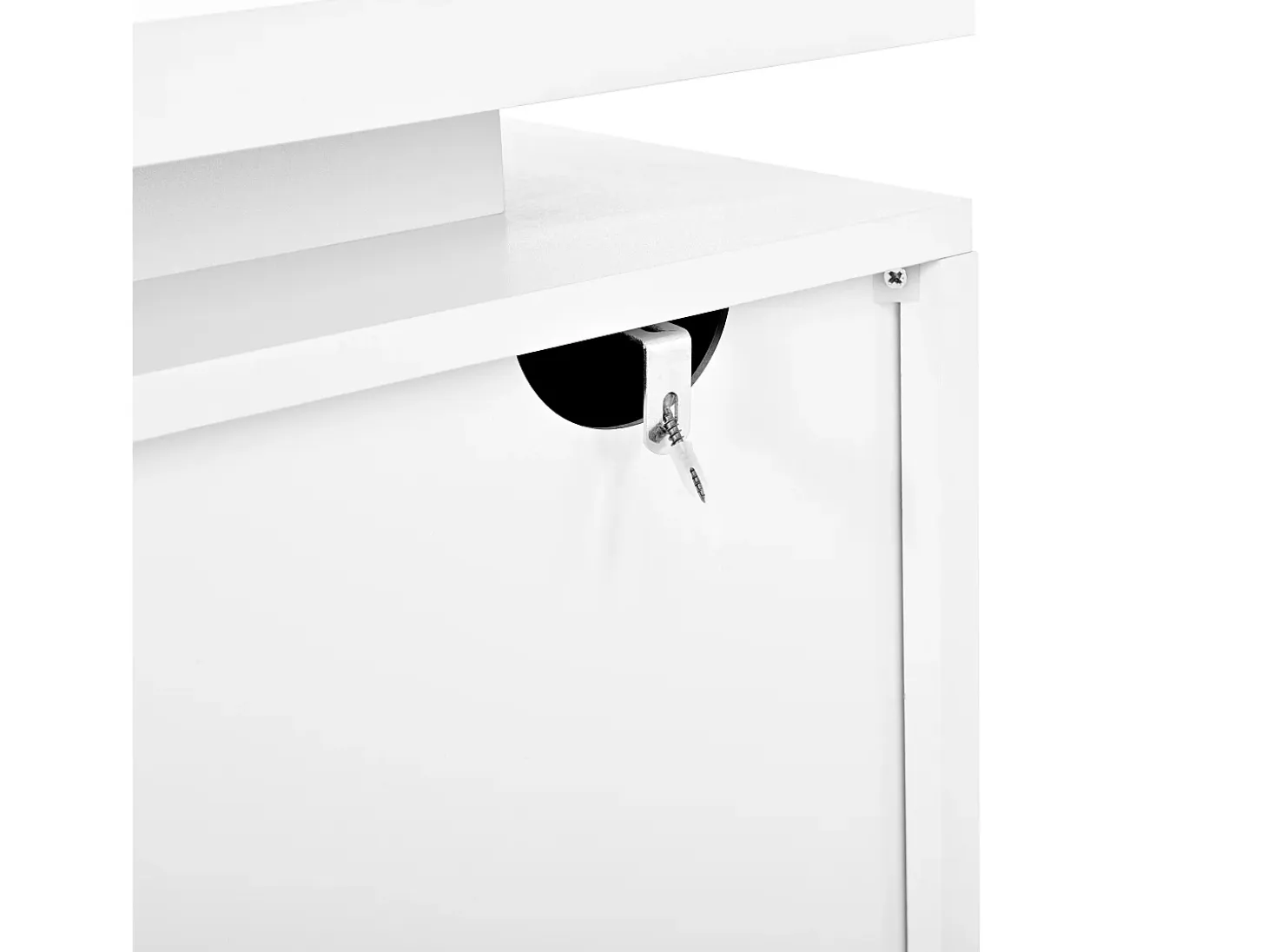 Aparador LED blanco con cajón y 4 puertas, 140x40x80 cm