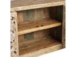 Aparador Lookia madera de teca blanqueada 4 puertas 180 cm