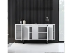 Aparador Luxe Blanco Negro 160x35x80 cm