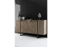 Aparador Luxe color nogal Negro 160x35x80 cm