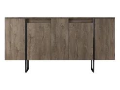 Aparador Luxe color nogal Negro 160x35x80 cm
