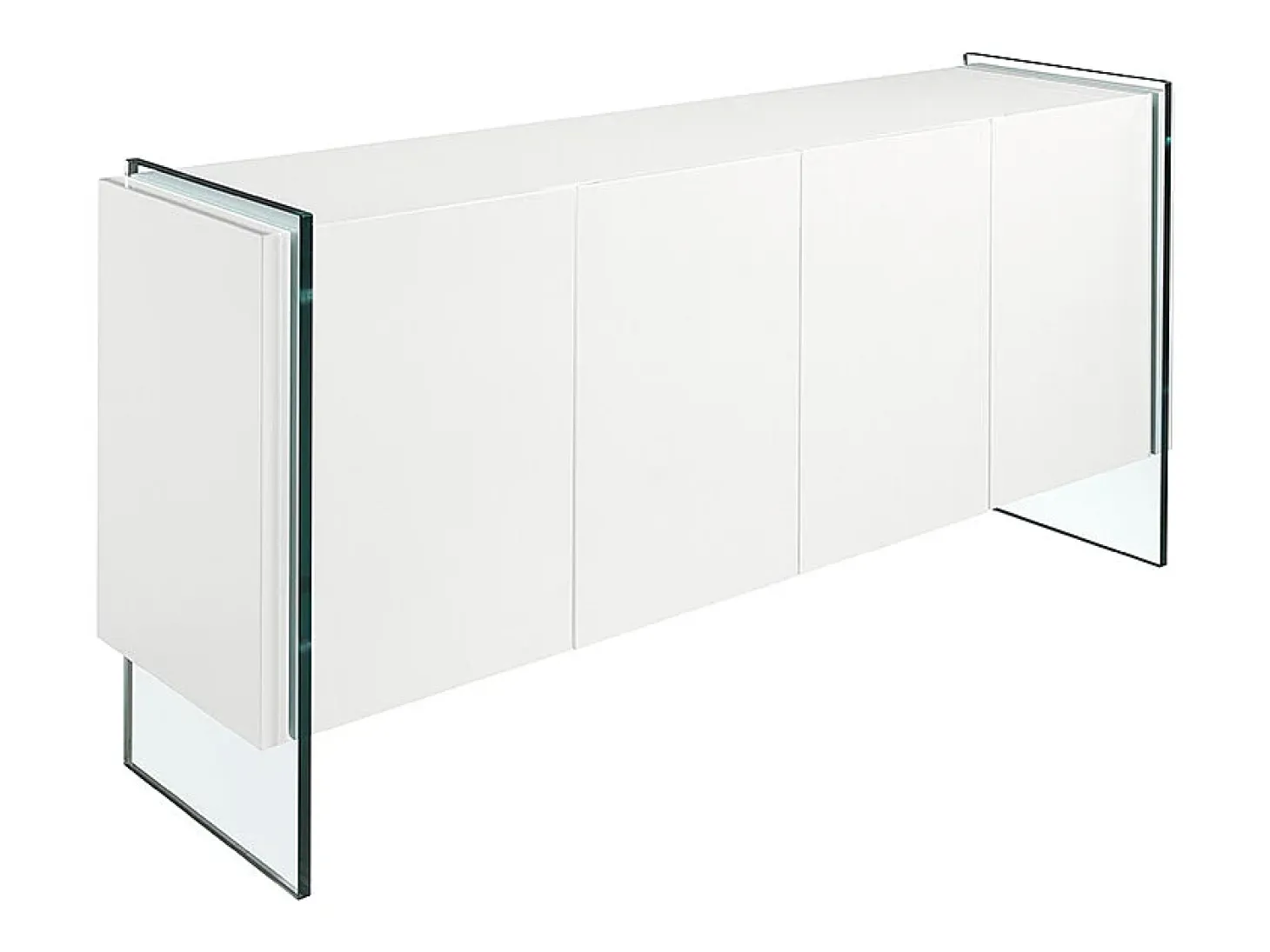Aparador madera blanco y cristal templado 3058 ANGEL CERDA