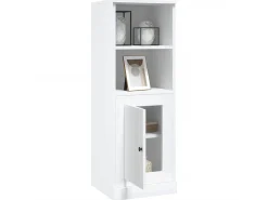 Aparador madera contrachapada blanco brillo 36x35,5x103,5 cm ES93370