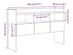 Aparador madera contrachapada roble artisian 105x30x70 cm