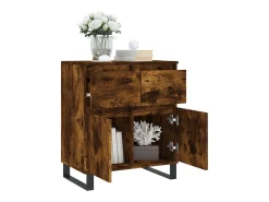 Aparador madera contrachapada color roble ahumado 60x35x70 cm ES10291