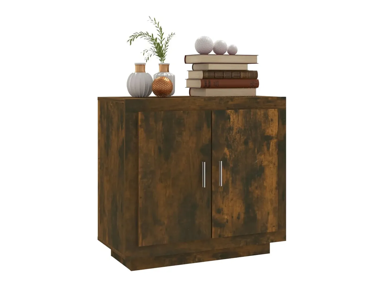 Aparador madera contrachapada color roble ahumado 80x40x75 cm ES887852