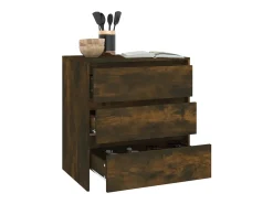 Aparador madera contrachapada color roble ahumado 70x41x75 cm