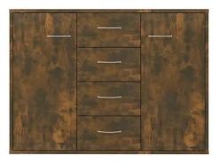 Aparador madera contrachapada color roble ahumado 88x30x65 cm