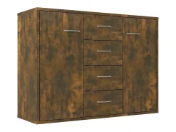 Aparador madera contrachapada color roble ahumado 88x30x65 cm