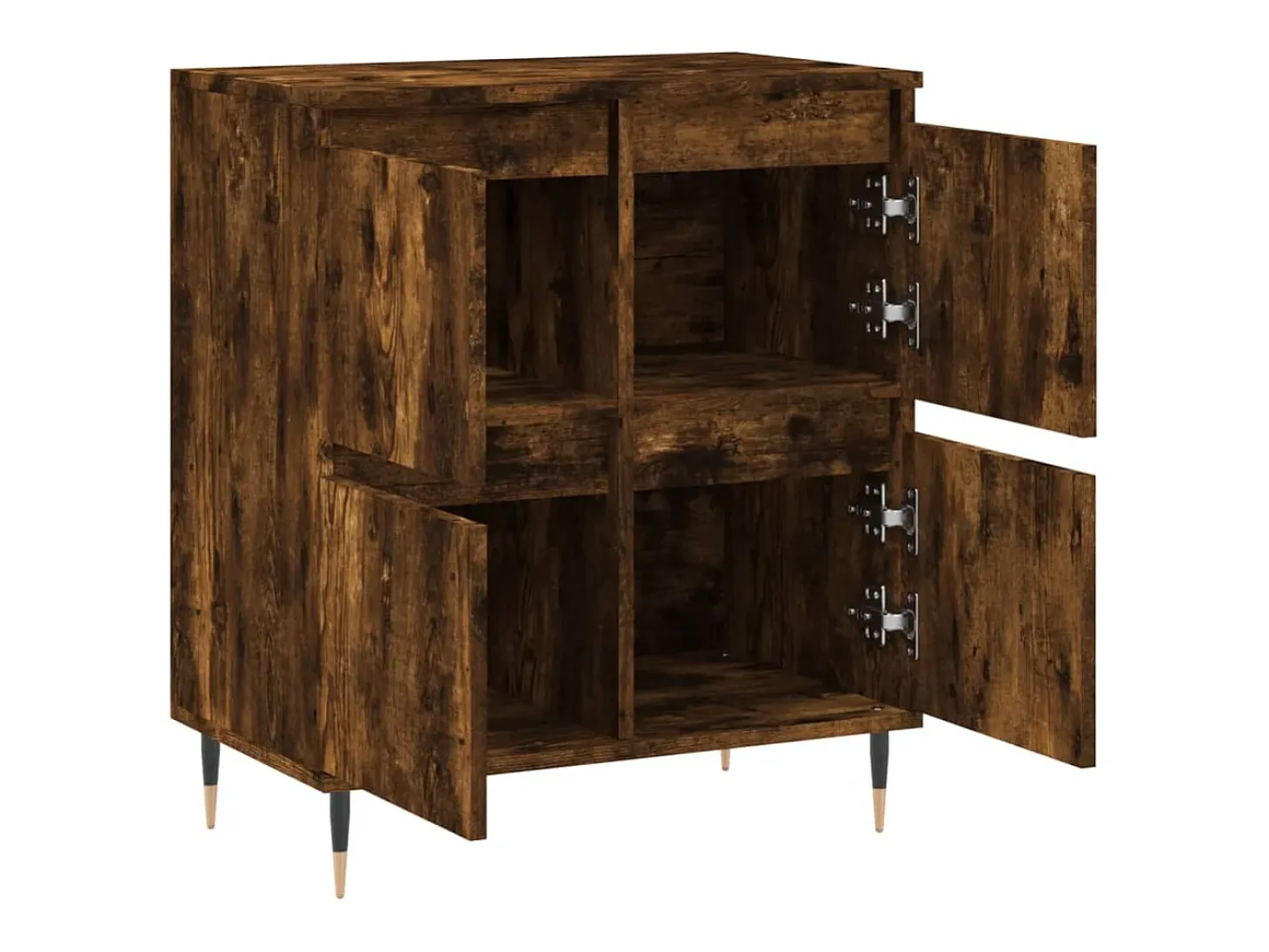 Aparador madera contrachapada color roble ahumado 60x35x70 cm