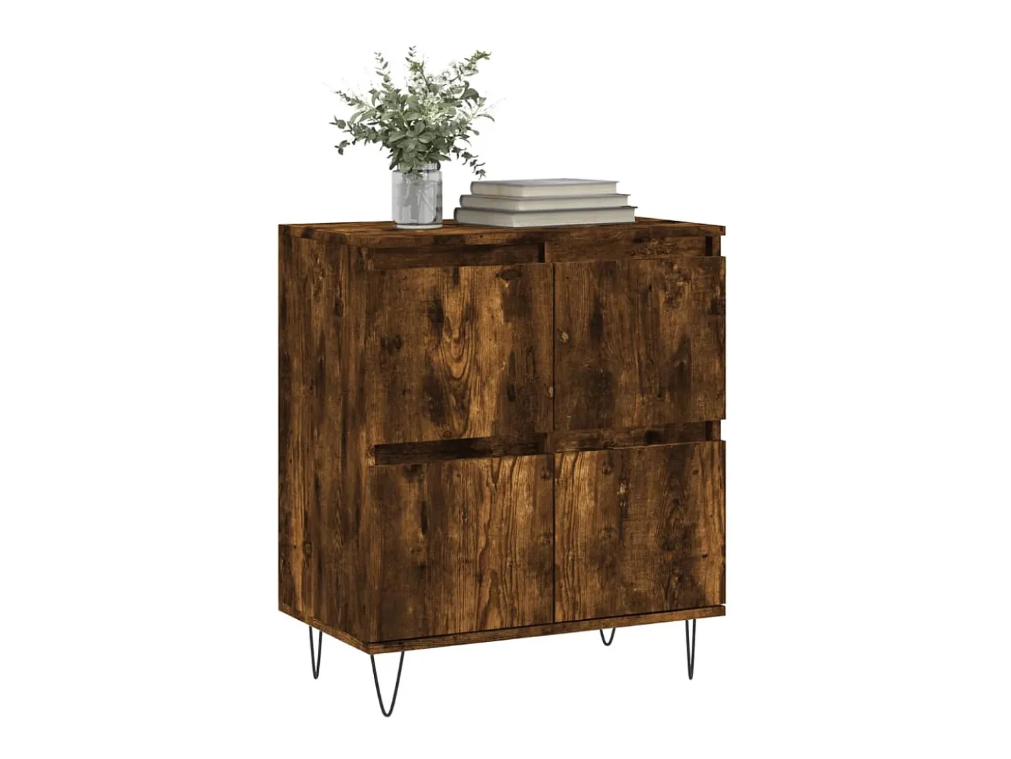 Aparador madera contrachapada color roble ahumado 60x35x70 cm ES36329