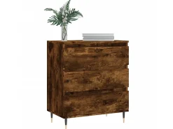 Aparador madera contrachapada color roble ahumado 60x35x70 cm ES14039