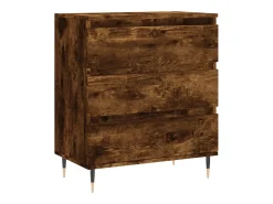 Aparador madera contrachapada color roble ahumado 60x35x70 cm ES14039