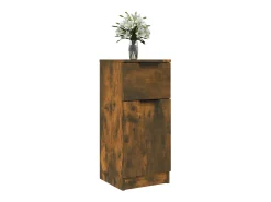 Aparador madera contrachapada color roble ahumado 30x30x70 cm ES18439