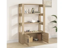 Aparador madera contrachapada color roble Sonoma 80x30x119,5 cm ES21530