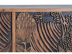 Aparador madera de acacia y detalles en negro 190 cm