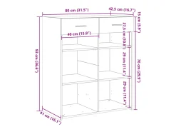 Aparador madera de ingeniería gris Sonoma 80x42,5x93 cm