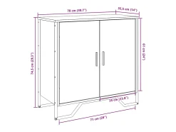 Aparador madera de ingeniería roble ahumado 78x35,5x74,5 cm