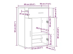 Aparador madera de ingeniería gris Sonoma 60x30x84 cm
