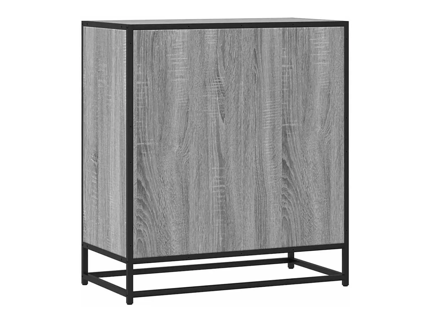 Aparador madera ingeniería y metal gris Sonoma 68x35x76 cm