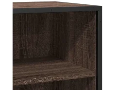 Aparador madera ingeniería y metal marrón roble 68x35x76 cm