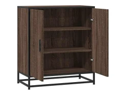 Aparador madera ingeniería y metal marrón roble 68x35x76 cm