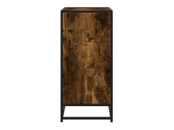 Aparador madera ingeniería y metal roble ahumado 68x35x76 cm