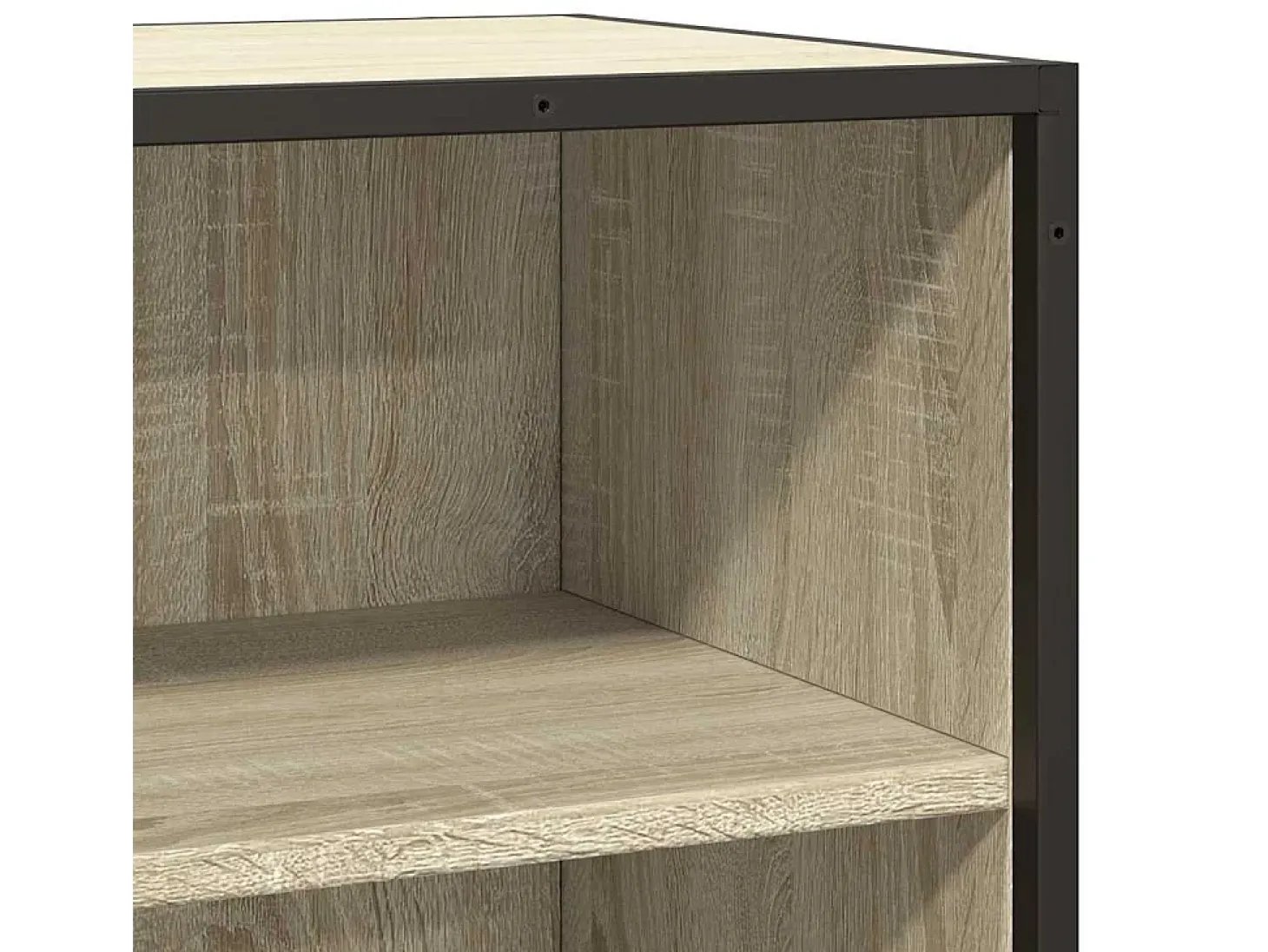 Aparador madera ingeniería y metal roble Sonoma 68x35x76 cm